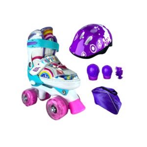 Patines 4 Ruedas Artisticos Ajustables Kit Onwheels Celeste