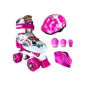 Patines 4 Ruedas Artisticos Ajustables Kit Onwheels Rosa