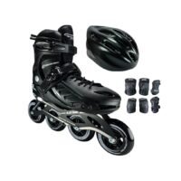 Patines En Linea Ajustables Combo Canariam Black Magic Negro