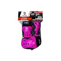 Combo Protecciones De Patinaje Chicos Skate Fucsia