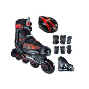 Patines En Linea Ajustables Combo Cougar MZS833HQ Rojo