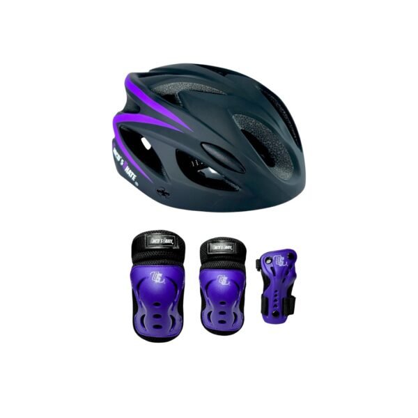 Combo Protecciones De Patinaje Chicos Skate Morado
