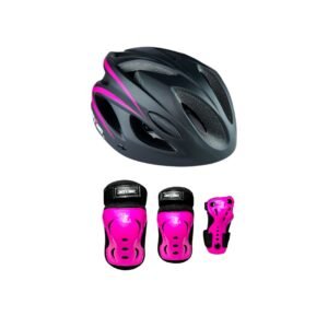 Combo Protecciones De Patinaje Chicos Skate Fucsia