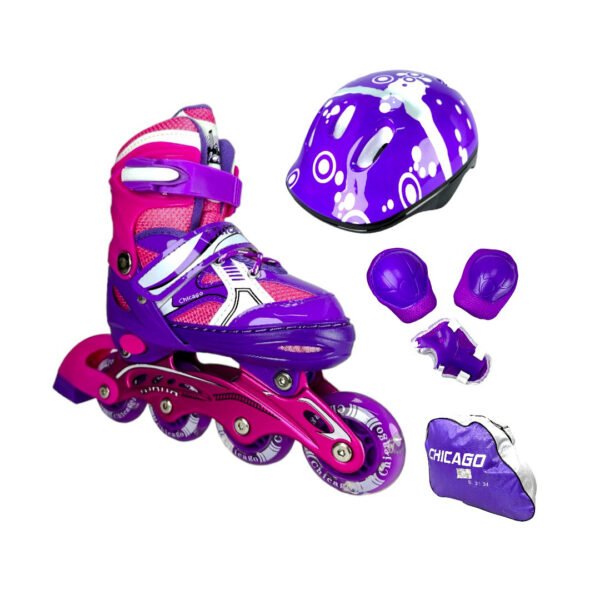 Patines En Linea Ajustables Kit Chicago Morado