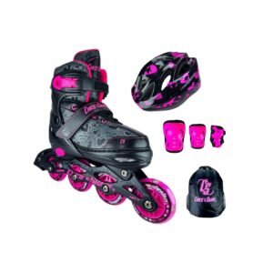 Patines En Linea Ajustables Kit Chicos Skate Fucsia