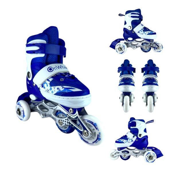 Patines En Linea Ajustables Kit Onwheels Azul