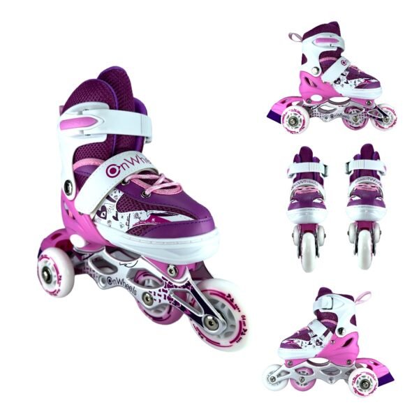 Patines En Linea Ajustables Kit Onwheels Rosa