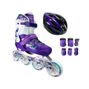 Patines En Linea Ajustables Combo Canariam Roller Pink Lila