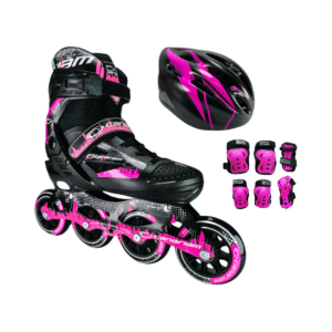 Patines En Linea Ajustables Combo Canariam Roller Team Fucsia