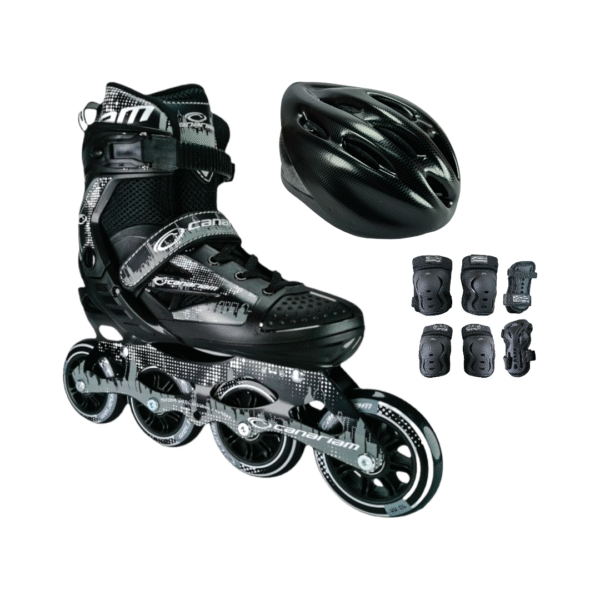 Patines En Linea Ajustables Combo Canariam Roller Team Gris