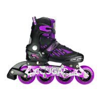 Patines En Linea Ajustables Combo Cougar Ruedas Grandes Morado