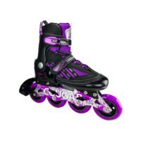Patines En Linea Ajustables Combo Cougar Ruedas Grandes Morado