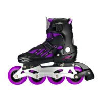Patines En Linea Ajustables Combo Cougar Ruedas Grandes Morado