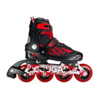 Patines En Linea Ajustables Combo Cougar Ruedas Grandes Rojo