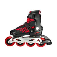 Patines En Linea Ajustables Combo Cougar Ruedas Grandes Rojo