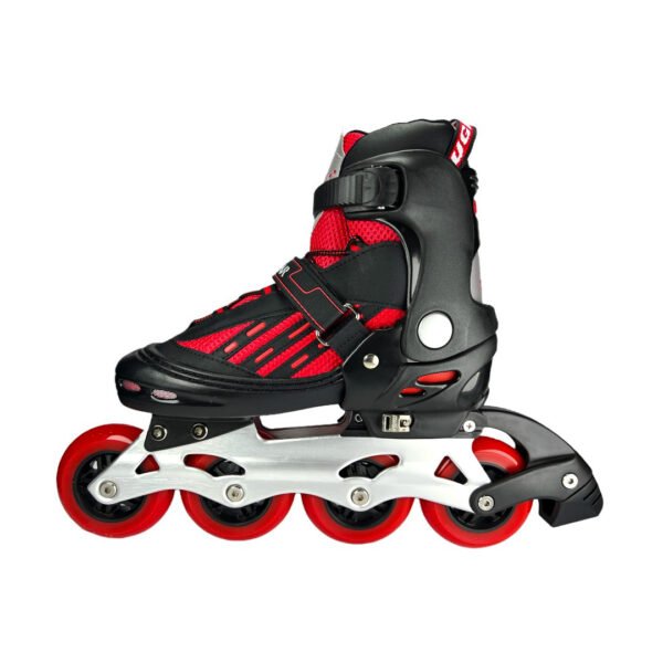Patines En Linea Ajustables Combo Cougar Ruedas Grandes Rojo