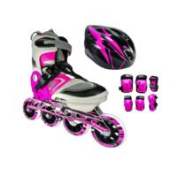 Patines En Linea Ajustables Combo Canariam Speed Bolt Fucsia