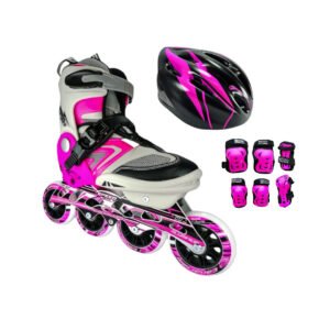 Patines En Linea Ajustables Combo Canariam Speed Bolt Fucsia