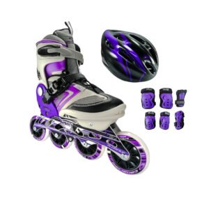 Patines En Linea Ajustables Combo Canariam Speed Bolt Morado