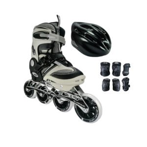 Patines En Linea Ajustables Combo Canariam Speed Bolt Negro